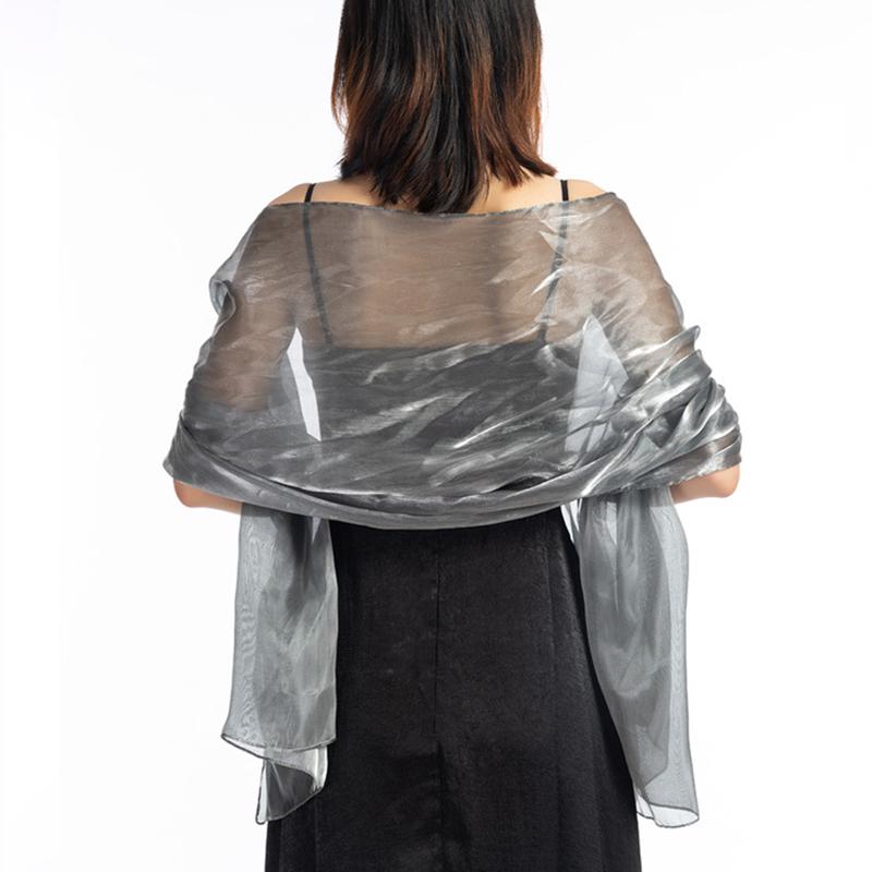 

Scarves Sexy Transparent Solid Color Yarn Long Shiny Sunscreen Cloak Shade Shawl Female Wedding Bridesmaid Party Evening Dress Scarf T58Scar