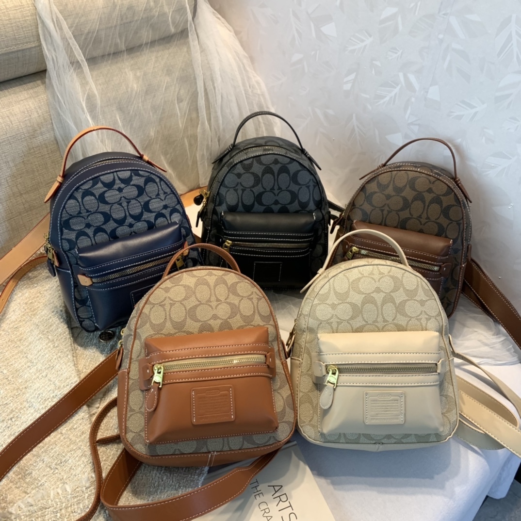 

02 high quality designer retro coach women Backpack shoulders backpacks school bag traveling Mountaineering backpacks, As pic