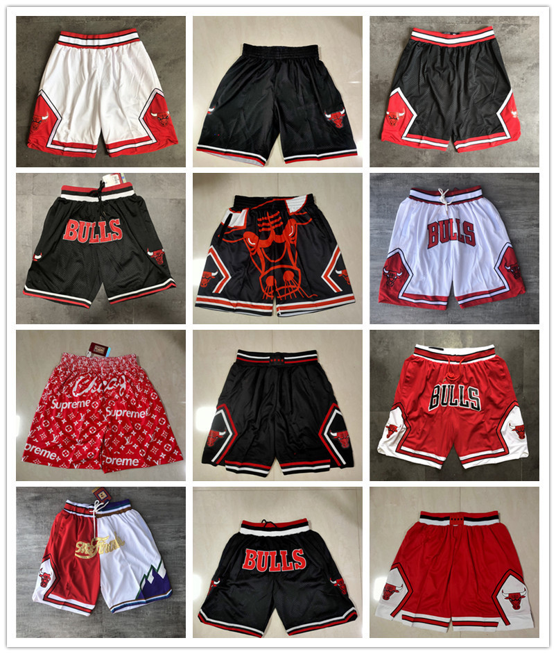 

Chicago''Bulls''men Throwback Basketball Shorts pocket red black, Color