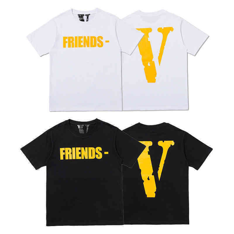 

T-shirt Fahion Br Vlones Yellow Friend Letter T-hirt Looe Imple Back Large v Hort Leeve Men' and Women' in Ummer, White