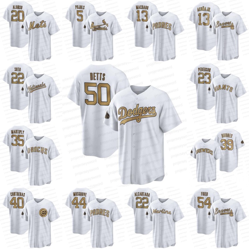

2022 All-Star Game Jersey Albert Pujols Dansby Swanson Kyle Schwarber Manny Machado Ronald Acuna Jr. Pete Alonso Juan Soto Sandy Alcantara Joc Pederson Corbin Burnes, Custom any name any number