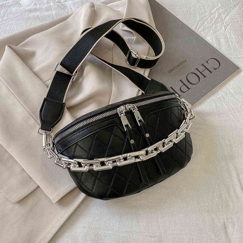 

HBP Crossbody Bag Retro Diamond Grid Chain Waist s for Women Pu Leather Fanny Pack Female Packaging Ladies Wide Band Chest 220727, White bag