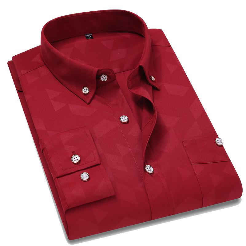 

Men's Casual Shirts Handsome Men Autumn Cotton Long Sleeves Slim Fit Social Shirt 4XL 5XLMen's, Black