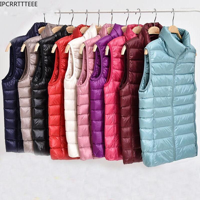 

Women's Down & Parkas Women Warm Vests Ultra Light Vest Fabric Portable Sleeveless Winter Liner Waistcoat Guin22, Red