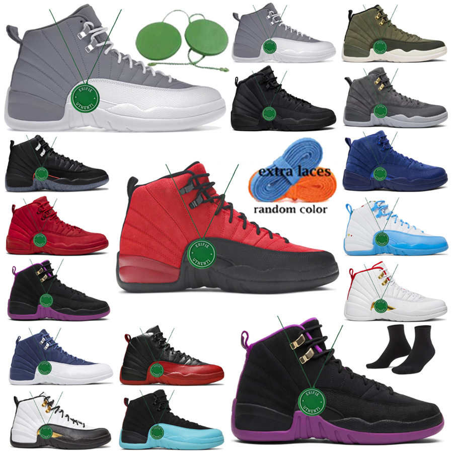 

new 12s Basketball Shoes Mens jumpman 12 Stealth Hyper Royal University Blue Black Royalty Taxi Playoffs Utility Cherry Low Easter Men Sports Sneakers 40-47 size 13, Color # 14