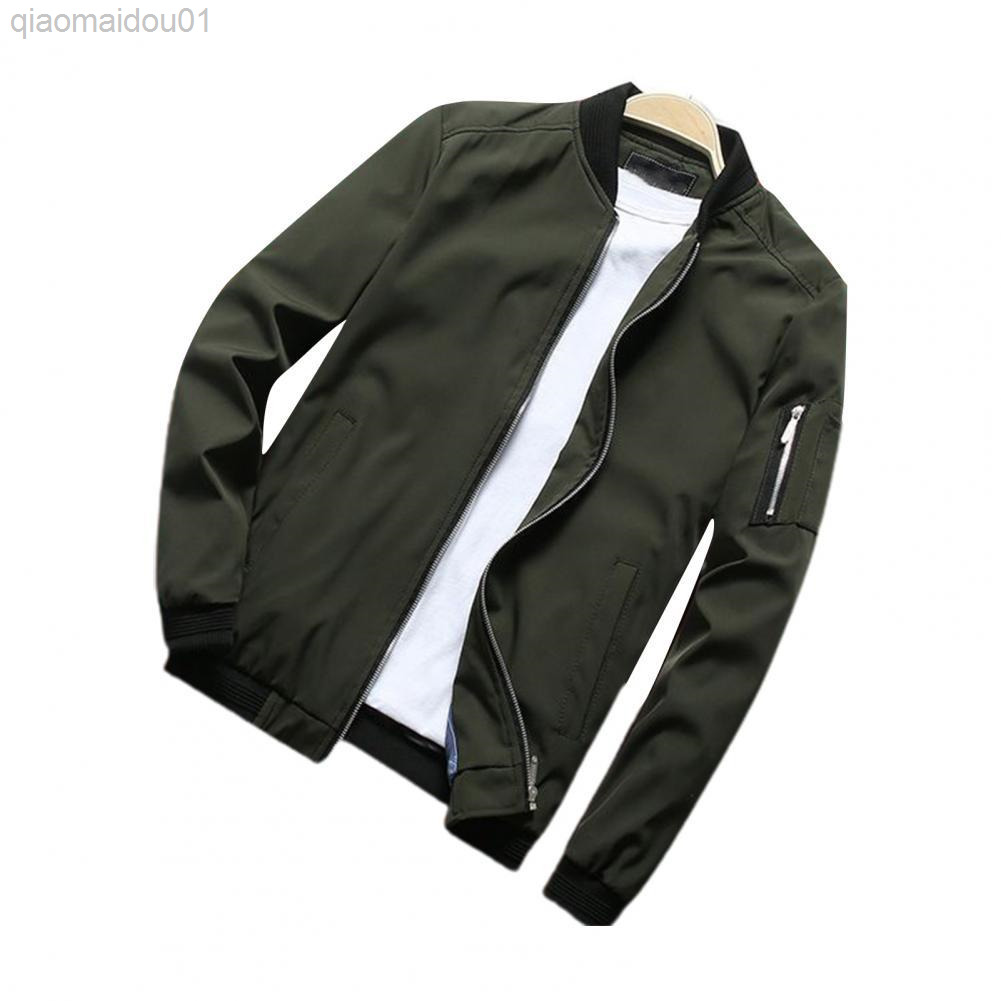 

Baseball Jack Men Jacket Solid Color Windproof Casual Stand Collar Tactical Outerwear Winter Oversized Jacket Sport L220726, Wine red