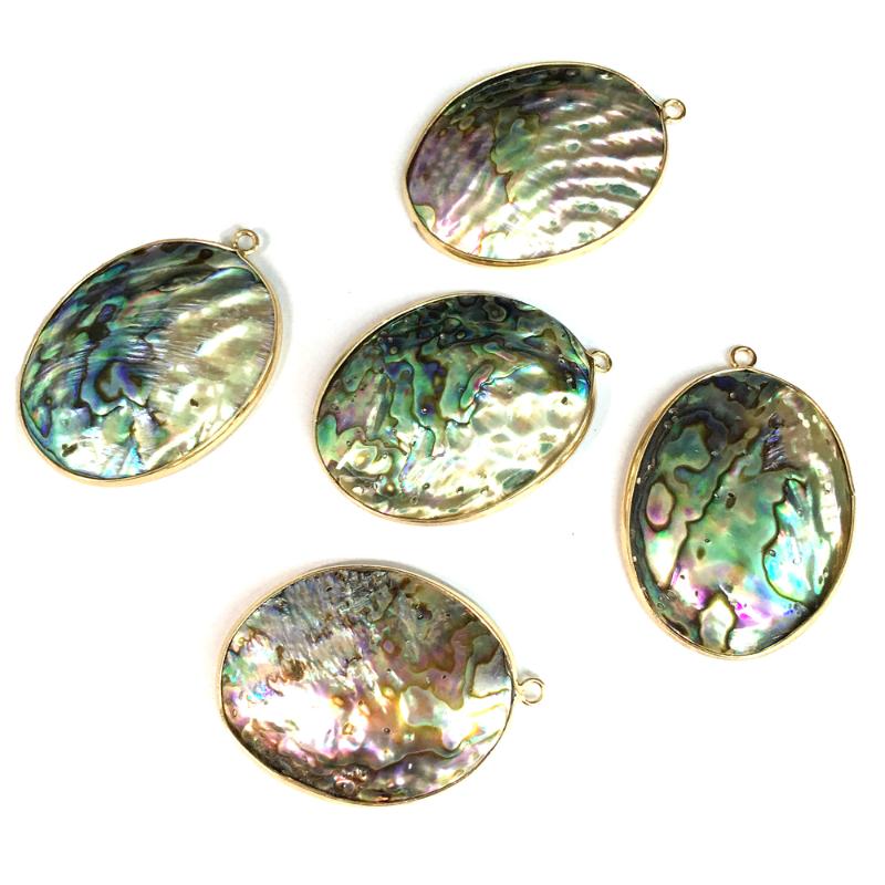 

Pendant Necklaces Vintage Colorful Abalone Shell Pendants Charms Natural Mother Of Pearl For Jewelry Making DIY Necklace Wholesale