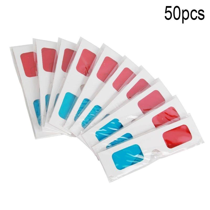 

Glasses Ostart 50PCS Universal Paper Anaglyph 3D View Red Cyan Red/Blue Glass For Movie
