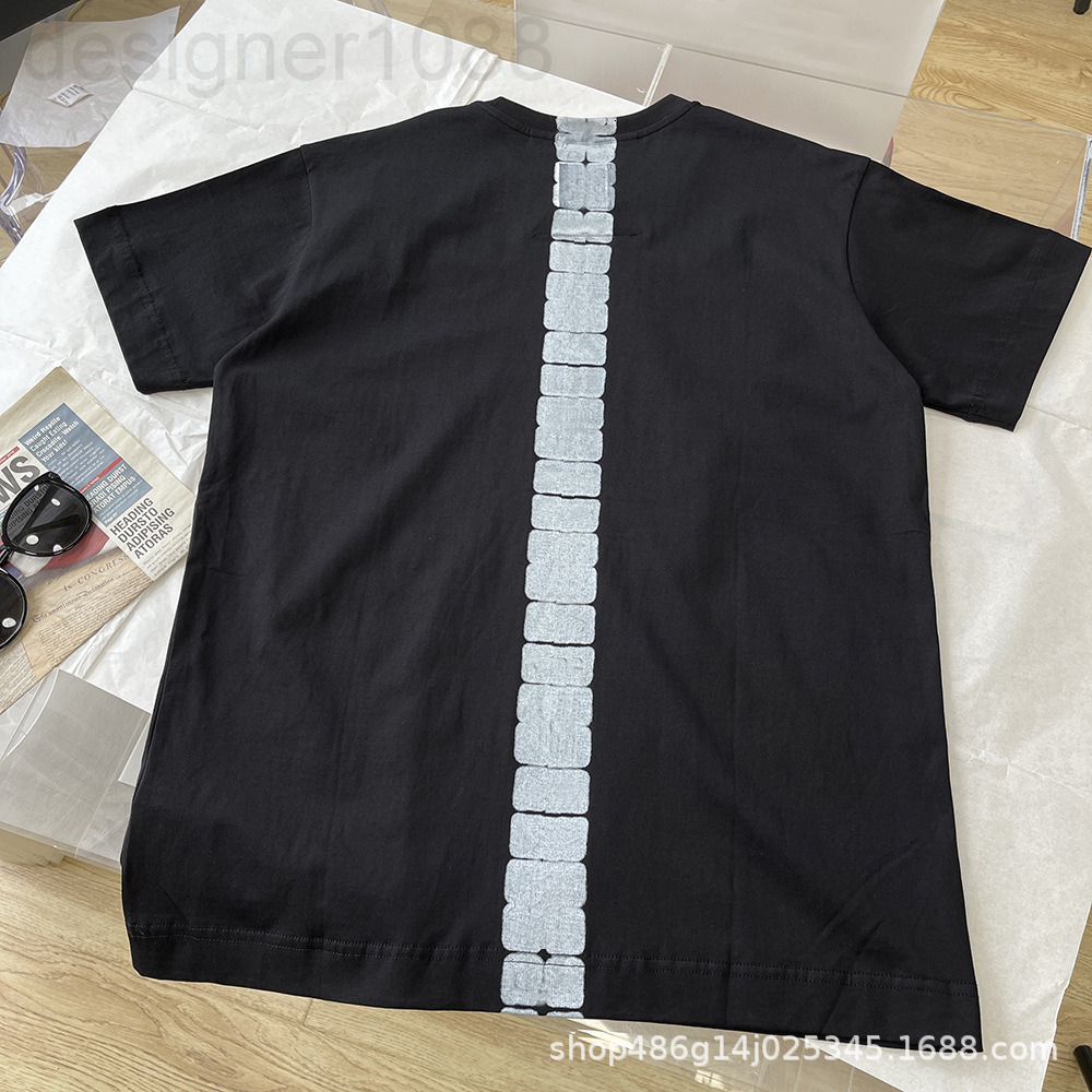 

Men' T-Shirts designer [Correct version]GVC summer new center line printed vertical stripe T-shirt loose round neck trendy short sleeve NKP5, 2# packing bag