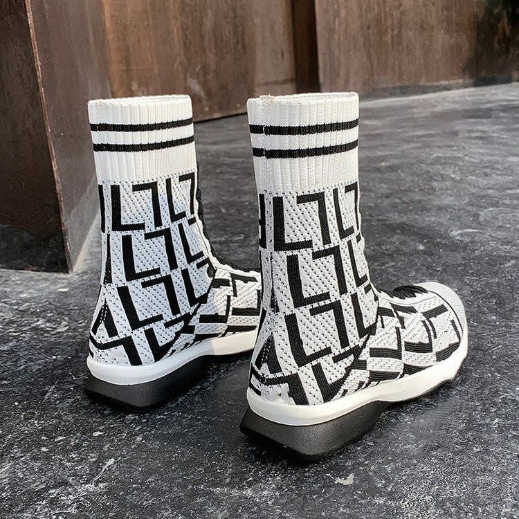 

Top Brand Ladies Over Knee Boots Elastic Knit 2022 Fall Fashion Women's Platform Boots Splicing Ladies Socks Shoes Women's Long Boots, White