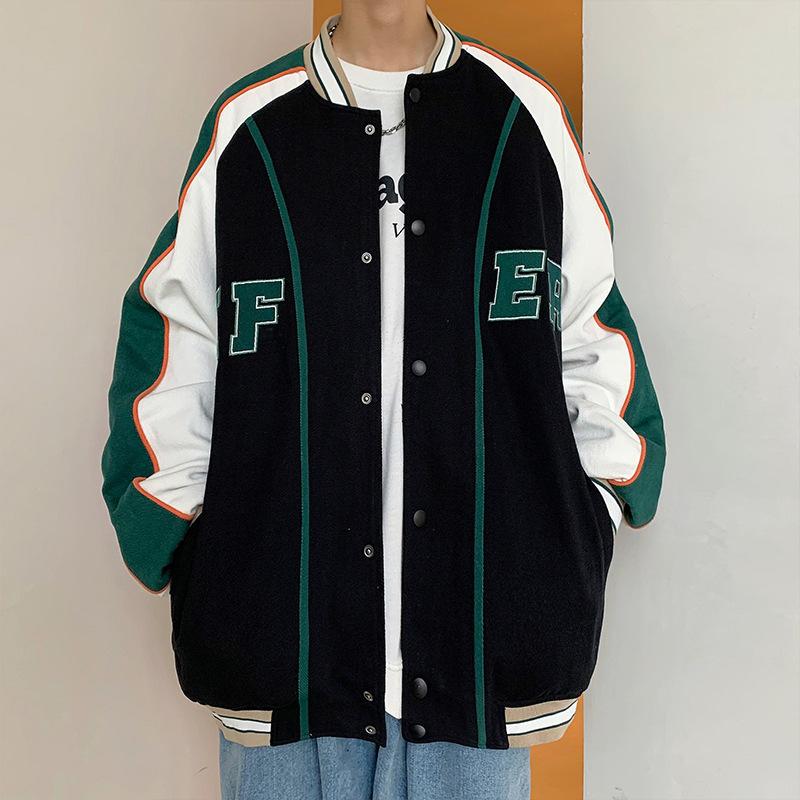 

Men's Jackets Autumn Korean Fashion Streetwear Vintage Varsity Jacket Men Harajuku Clothes Loose Bomber Baseball Coats WindbreakersMen's, White