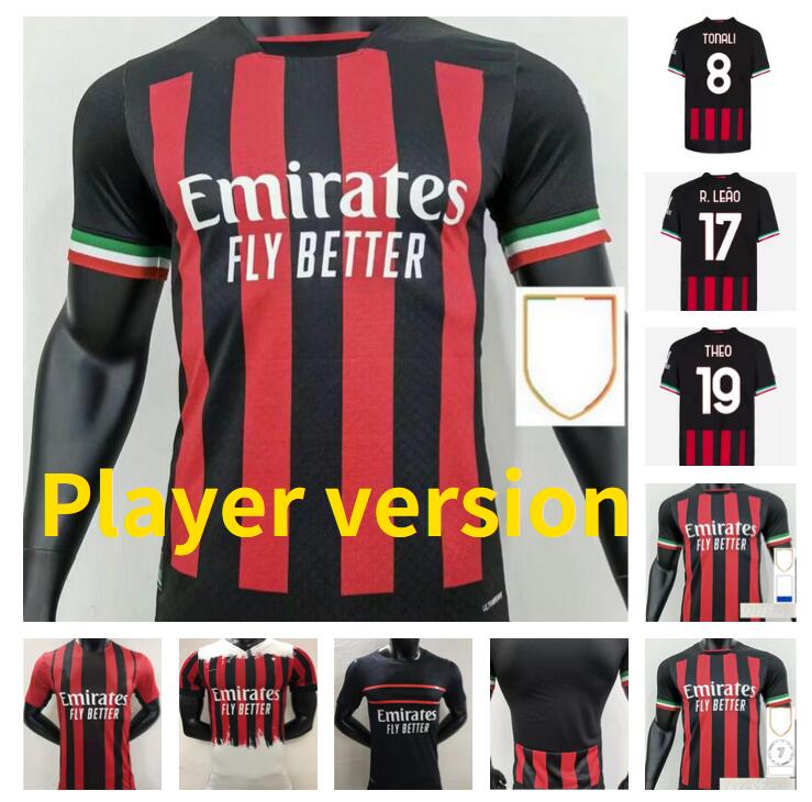 

Player version 2022 2023 GIROUD THEO Soccer Jerseys AC IBRAHIMOVIC B.TOURE TONALI BENNACER A.REBIC S.CASTILLEJO BRAHIM MilanS 22 23 football Tight shirt