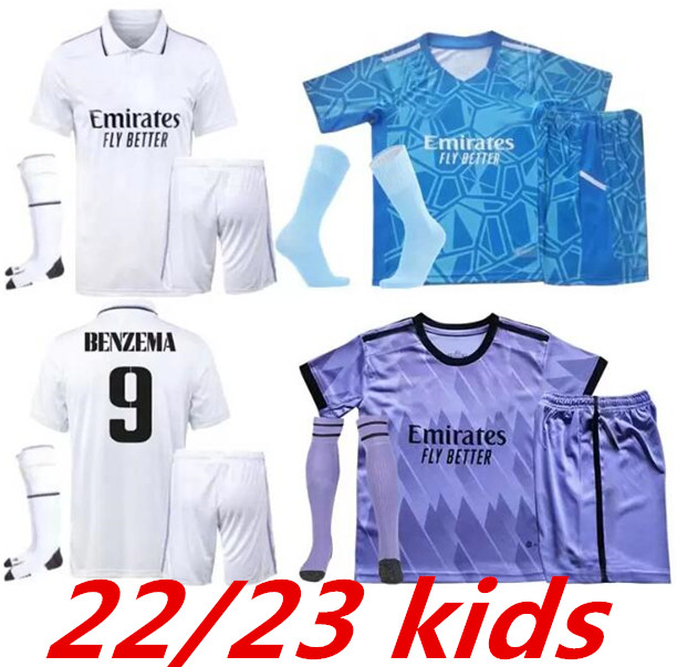 

2022 2023 BENZEMA kids kit socks soccer jerseys goalkeeper 22 23 football shirt Real Madrids CAMAVINGA ALABA MODRIC VALVERDE camiseta uniforms VINI JR CASEMIRO 999, Army green