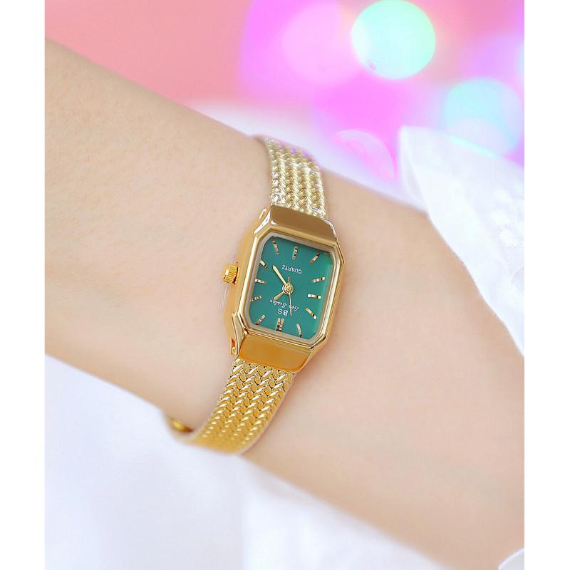 

Wristwatches Women Watches Luxury Green Dial Fashion Dress Quartz Ladies Wrist Watch Stainless Steel Bracelets For Female Gift Clock, Slivery;brown