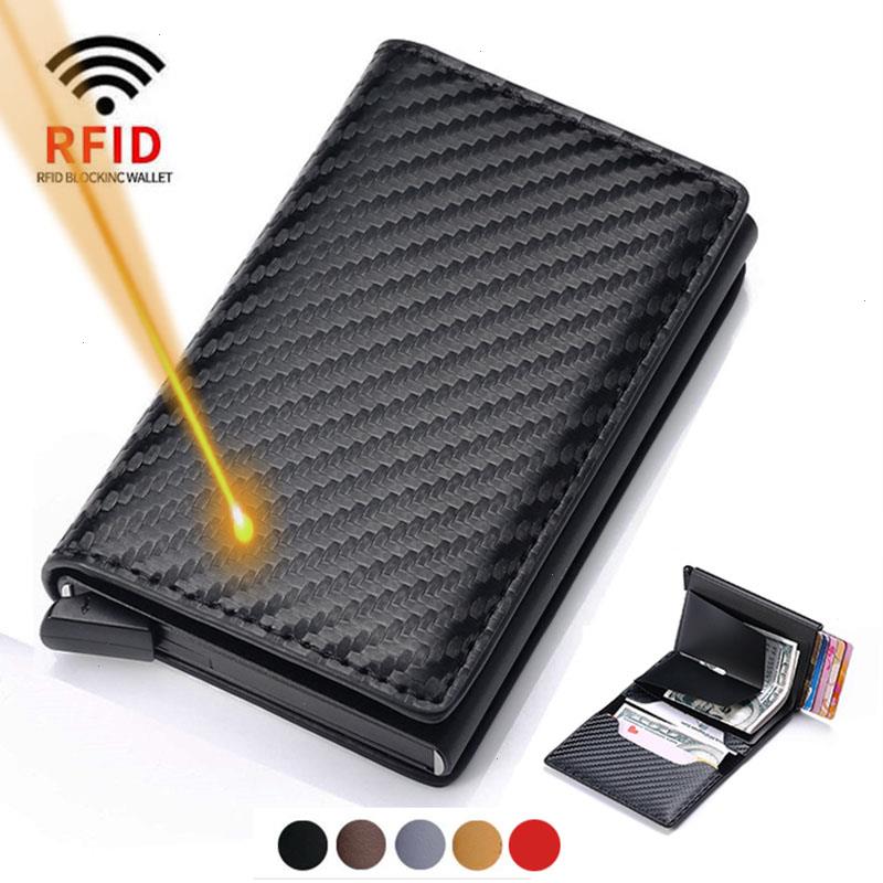 

Anti Rfid Blocking Id Credit Card Holder Case Wallet Men Carbon Aluminum Slim Mini Small Money Bag Purse, No name plaid red