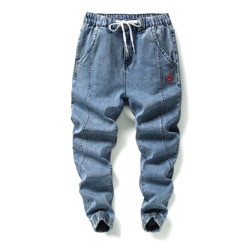 

Men's Jeans Japanese Style Fashion Men Loose Designer Denim Cargo Pants Harem Trousers Slack Bottom Hip Hop Joggers 7XL, Tb8810 blue