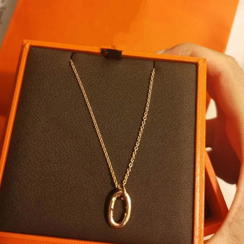 

Animal nose necklace pendant female design all-match simple ins jewelry gift hip-hop personality titanium steel letter pendant collarbone chain belt original box