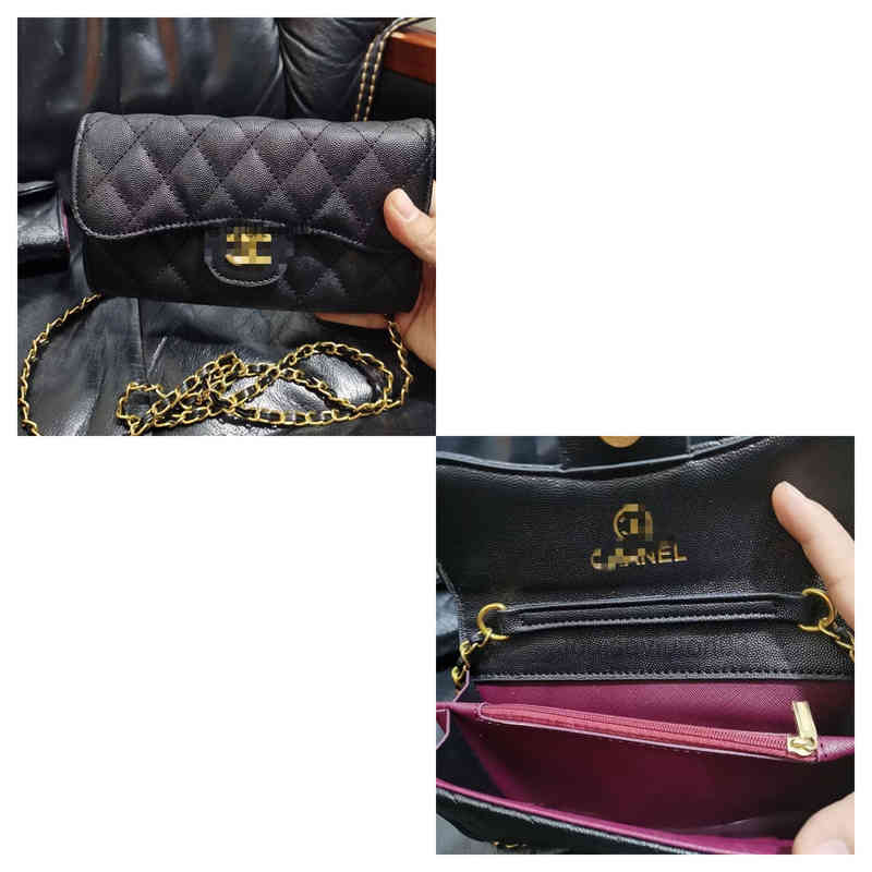

Designer Leather New Caviar Chain Channel Shoulder Bag Wallet Womens Mens Card Handbag Pocket Purse Luxurious Messenger Bag L7.48In H4.72In, 11111