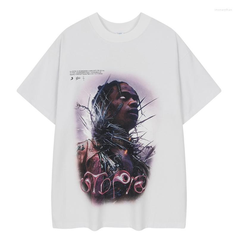 

Men's T-Shirts Men Tshirt Hip Hop Streetwear Cotton Washed Rapper Cover Graphic Printed T Shirt Summer Short Sleeve Tops TeesMen's Imon22, Black
