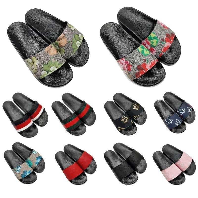 

Designer Men Women Slippers with Correct Flower Box Dust Bag Shoes Snake Print Slide Summer Wide Flat Slipper Multi Mint Green Camouflage