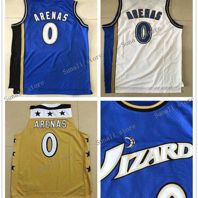 

Xflsp Retro Men #0 Gilbert Arenas Jersey Yellow Blue White Color High Quality 0 Arenas College NCAA Basketball Jerseys Cheap Wholesale