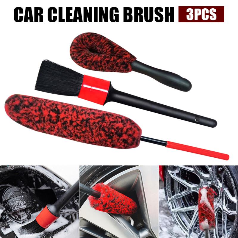 

Car Sponge 3pcs Wheel Cleaning Brush Soft Synthetic Wool Tire Rim Scrubber Scratch-Free Tool Auto Detailing BrushCar