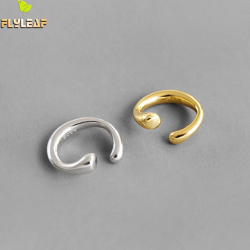 

Backs Earrings 925 Sterling Silver Clip On For Women Original Design 18k Gold Personality Girl Student Fine Jewelry Flyleaf