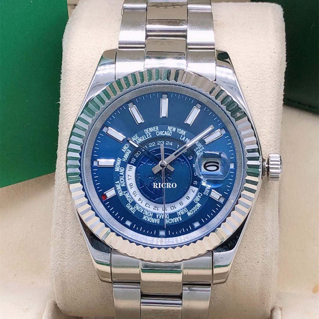 

Luxury Designer Black Classic Fashion Automatic Mechanical watch size 42mm sapphire glass waterproof dial internal circle can rotate 24 hours, 22