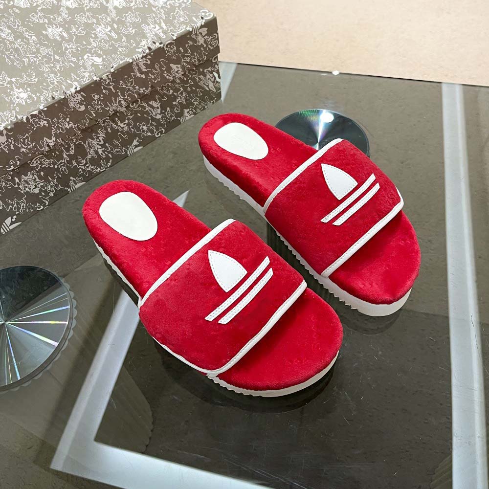 

Luxury sandal Designer slides for women black slippers shallow beach leisure indoor lace lock box full set platform sandals wedge fuzzy house black Red, #11