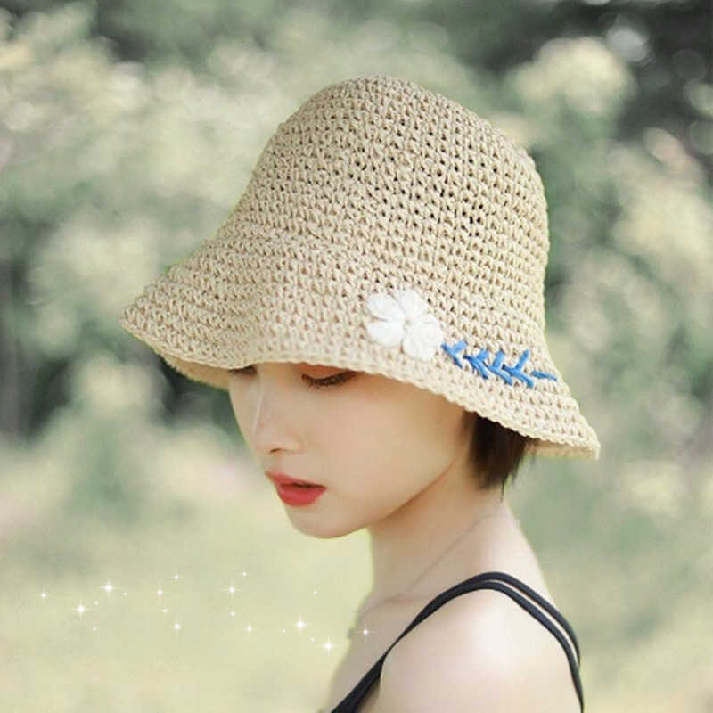 

Women'S Bucket Hat Fashion Summer Big Brim Panama Women'S 2022 Sun Hat Women'S Beach Folding Fisherman's Straw Hat, Khaki