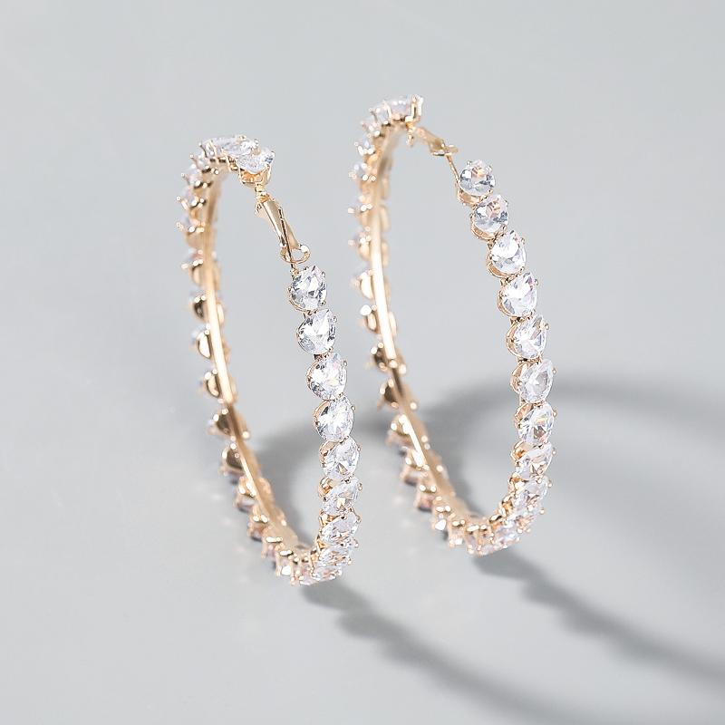 

Hoop & Huggie 2022 Large Earrings Copper Inlaid Zircon Female Dinner Fashion Jewelry AccessoriesHoop