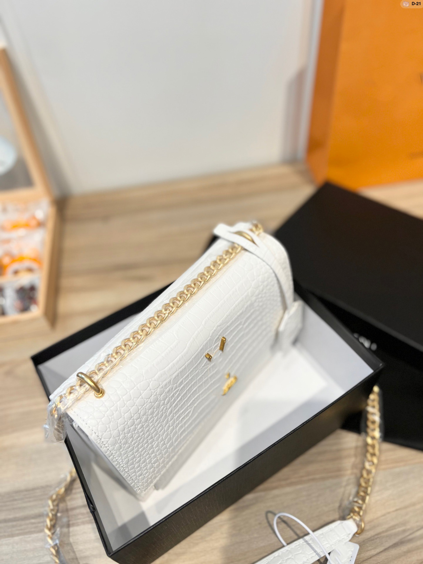 

Designers shoulder bag Luxury tote purse handbag message bags cluth top quality Brand classic Genuine leather Crossbody Original Box Kate Gold Chain White