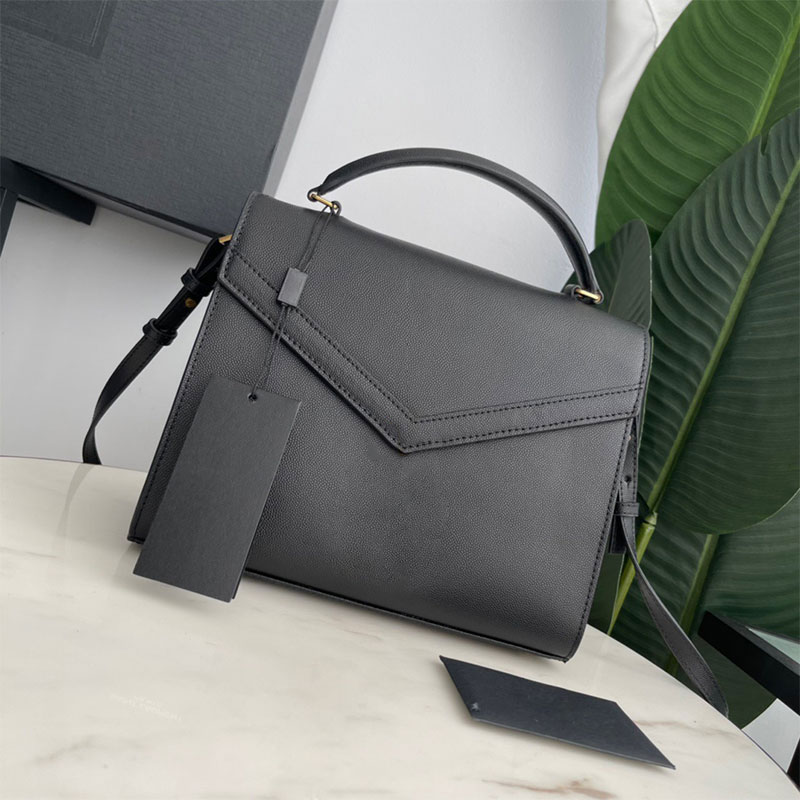 

classic brand envelope bag Loulou TOP quality designer handbags leather purse women shoulder messenger bag elegant backpack ladies bags, Black