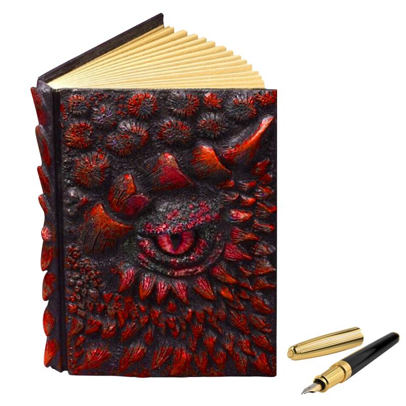 

Notepads A5 Size High-Quality Creativity Handmade Magic Resin Cover Notebook Hand Account Book Art 3D Dragon Relief Diary Stationery
