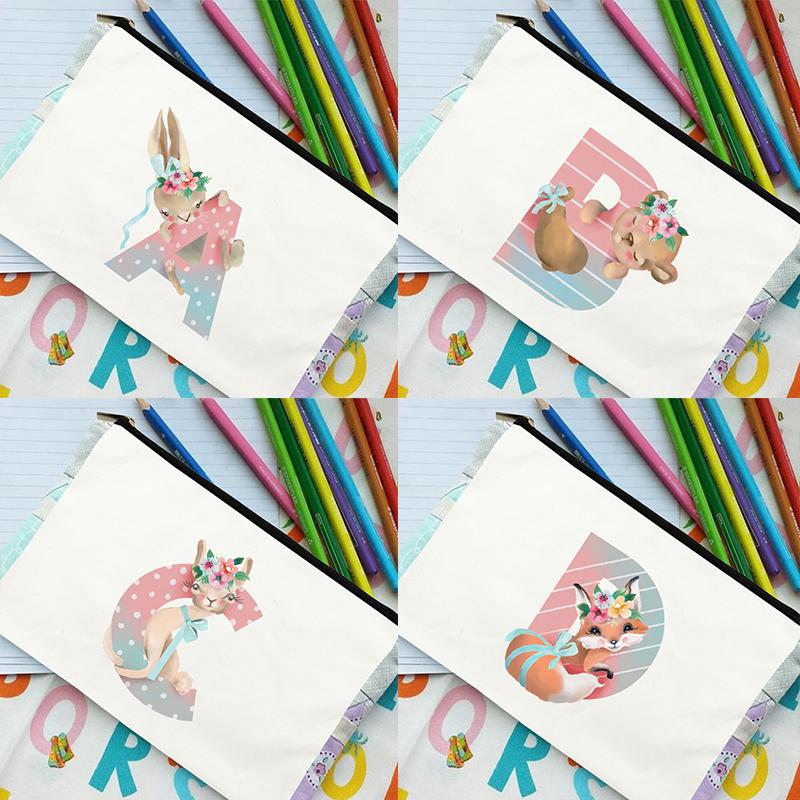 

Cosmetic Bags & Cases Animal Letter Print Pencil Bag Kawaii Stationery Box School Supplies Storage Pouch Travel Makeup Case Gift For Kids, W04899-tbwh-d