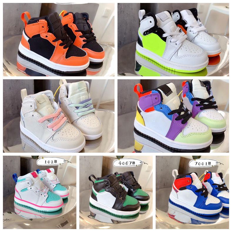 

Classic Designer Kids baby shoes J 1s Pine Green Red Oreo Multicolor Basketball Shoes Yellow black 2022 big first walker Boy Girl UNC To Chicago Outdoor sport Sneakers, #3