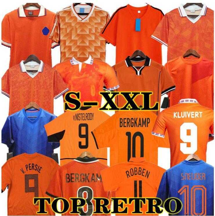 

RETRO 88 89 91 95 96 Soccer Jersey Marco Van Basten Gullit 97 98 Voetbal Shirt Seedorf Bergkamp Kluivert Robben 2002 1974 CLASSIC, 2010