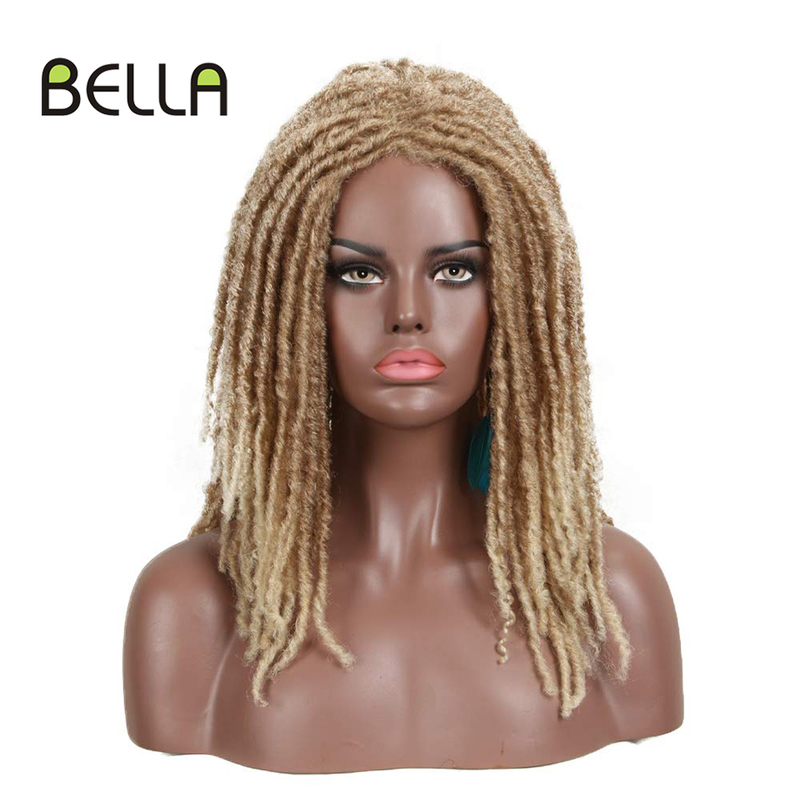 

Bella Synthetic Wig for Black Women 22" Crochet Braids Twist Jumbo Dread Faux Locs Long Afro Dreadlock Hair Braiding 220409, Ombre color