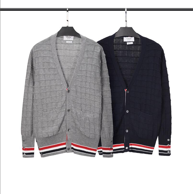 Pull pour hommes Nouveau automne d'hiver V-collier classique Stripe à manches longues coréen Casual Cardigan Femme's Couple Knitwear # M-XXL