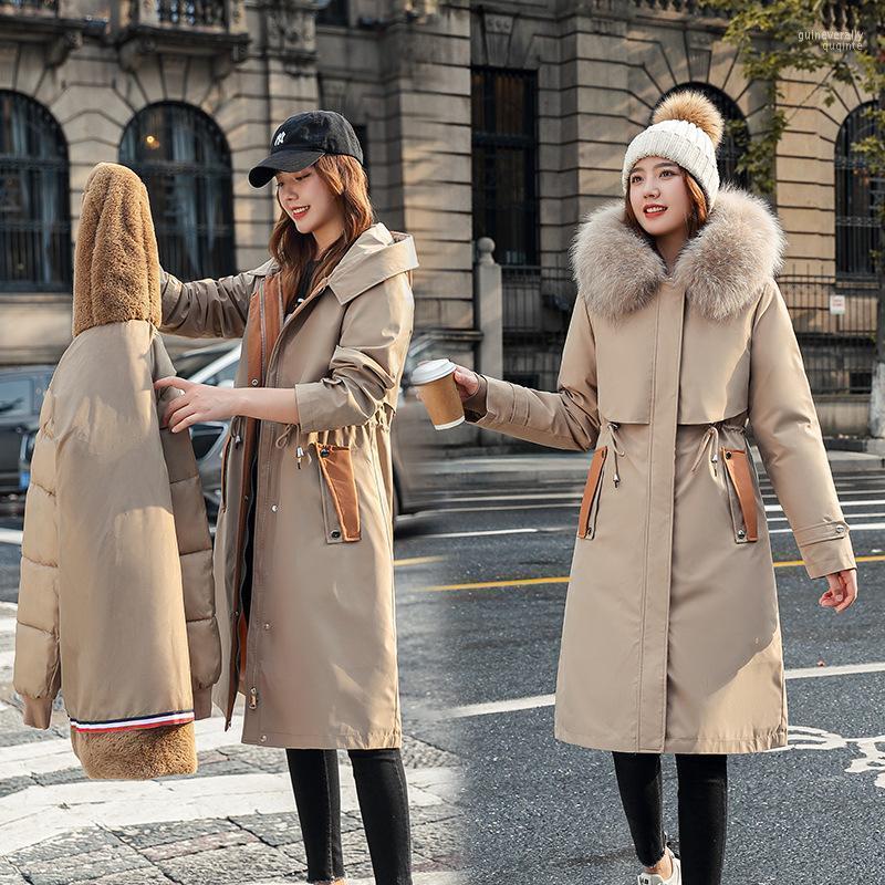 

Women's Down & Parkas Winter One-coat Three-wear Pie Overcoming Korean Version Of Thick Loose Long Cotton Coat Plus Size Clothing Guin22, Khaki