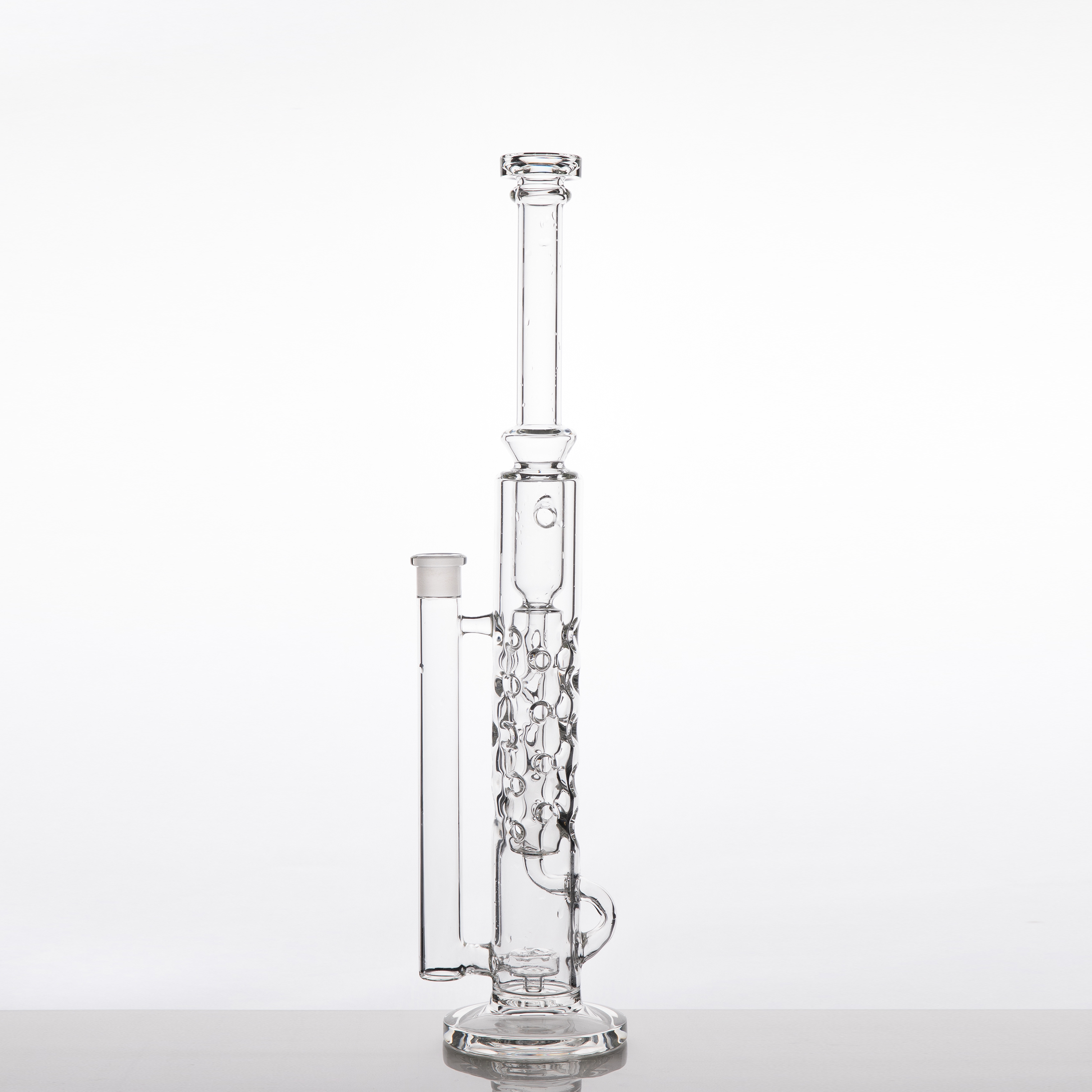 Limited edition high quality Porous Thickened Backflow hookah Drilling Rig Double Bubbler Hookah Full height 19.6 inches Factory direct sale