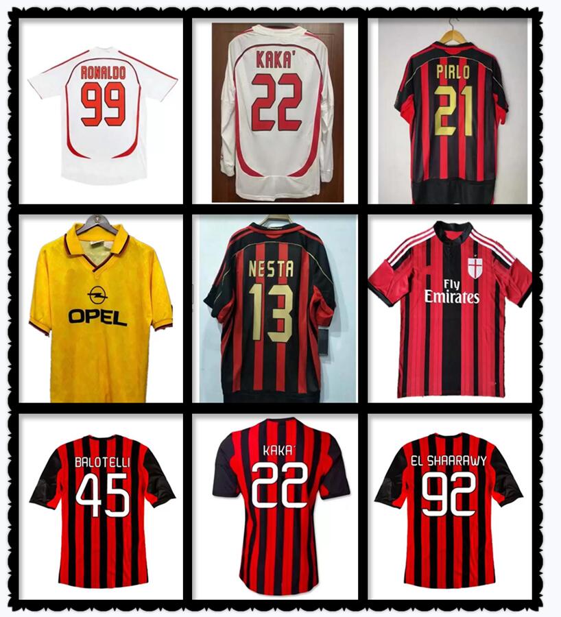 

Retro Milan Soccer Jersey TOMORI IBRAHIMOVIC Kaka Baggio Maldini Pirlo Inzaghi Beckham Gullit Shevchenko Shirt Classic KAKA 06 07 Ac 04 05 09 10