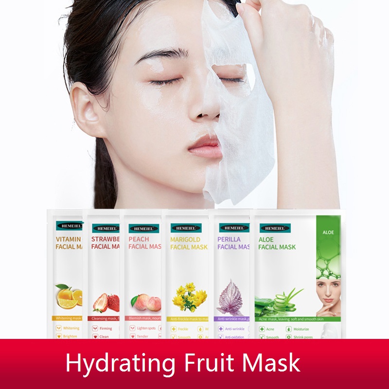 

Skin Care Fruit Mask VC Aloe Vera Hydrating Oil Control Masks Seaweed Moisturizing Firming Silk Mask