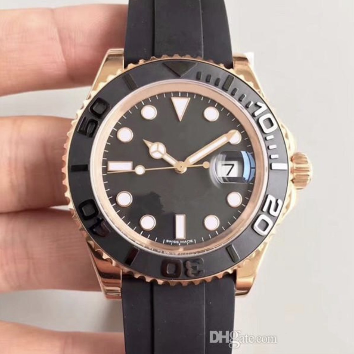 

2022 Men's watch 18CT rose gold shell 116655 series 40MM ceramic ring sapphire glass automatic mechanical movement rubber strap master watch, Customize