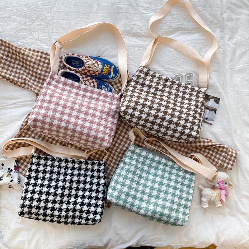 

Evening Bags Simple Female Daily Bag Casual Shoulder Bucket Ladies Lattice Pattern Handbag Tote Messenger SatchelEvening, Green