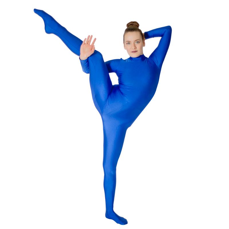 

Stage Wear Retail Wholesale Black White All Colors High Neck Unitard Long Sleeve Footed Bodysuit