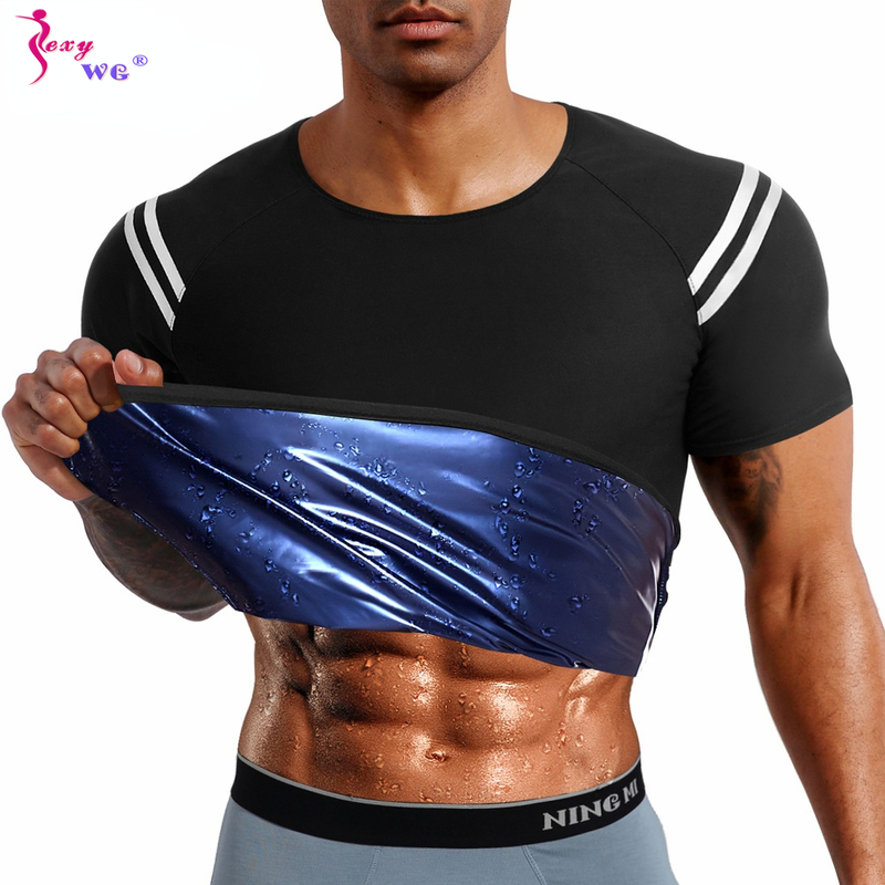 

SEXYWG Men Sauna Sweat Suit Workout Compression Shapewear Gym Body Shaper Vest Slimming Short Sleeve Waist Trainer Sports Jacket 220615