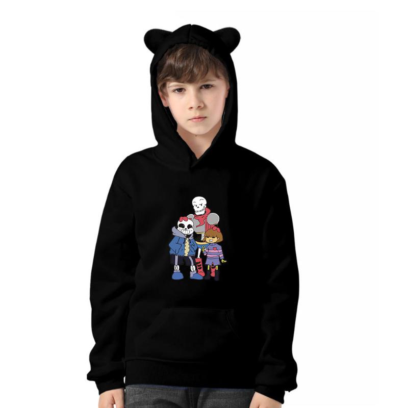 

Men's Hoodies & Sweatshirts 3 To 14 Years Kids Game Undertale Sans Pattern Boys Girls Cat Ear Hoodie Sweatshirt Harajuku Jacket Children Clo, Black