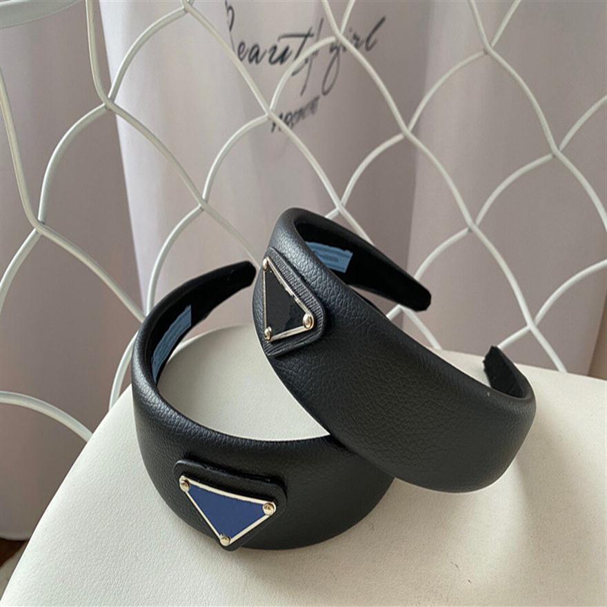 

Designer Leather headbands headwraps for Women Fashion Ladies Girls PU leathers Metal Style Hair bands High Quality Dropship287S