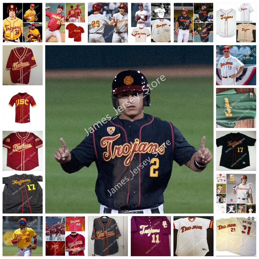 

NCAA Custom USC Trojans Stitched College Baseball Jersey 3 Caiden Huber 4 Johnny Olmstead 5 Miko Rodriguez 6 D'Andre Smith 7 Trevor Halsema 8 Nate Clow 9 Carson Wells, 12